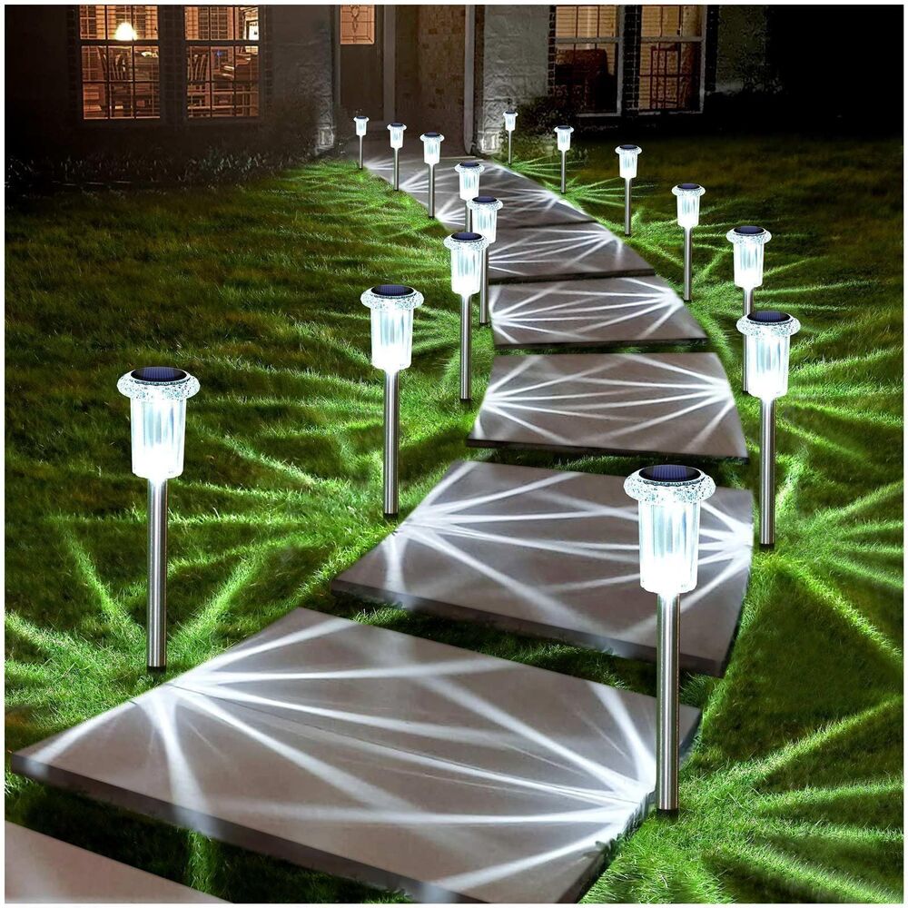 DenicMic Solar Lights Outdoor 10 Pack Waterproof 6000K Cold White 10Pack